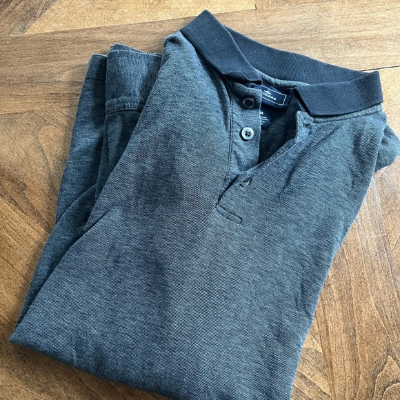 Dockers Long Sleeve Polo Shirt Gray - Picture 2 of 6
